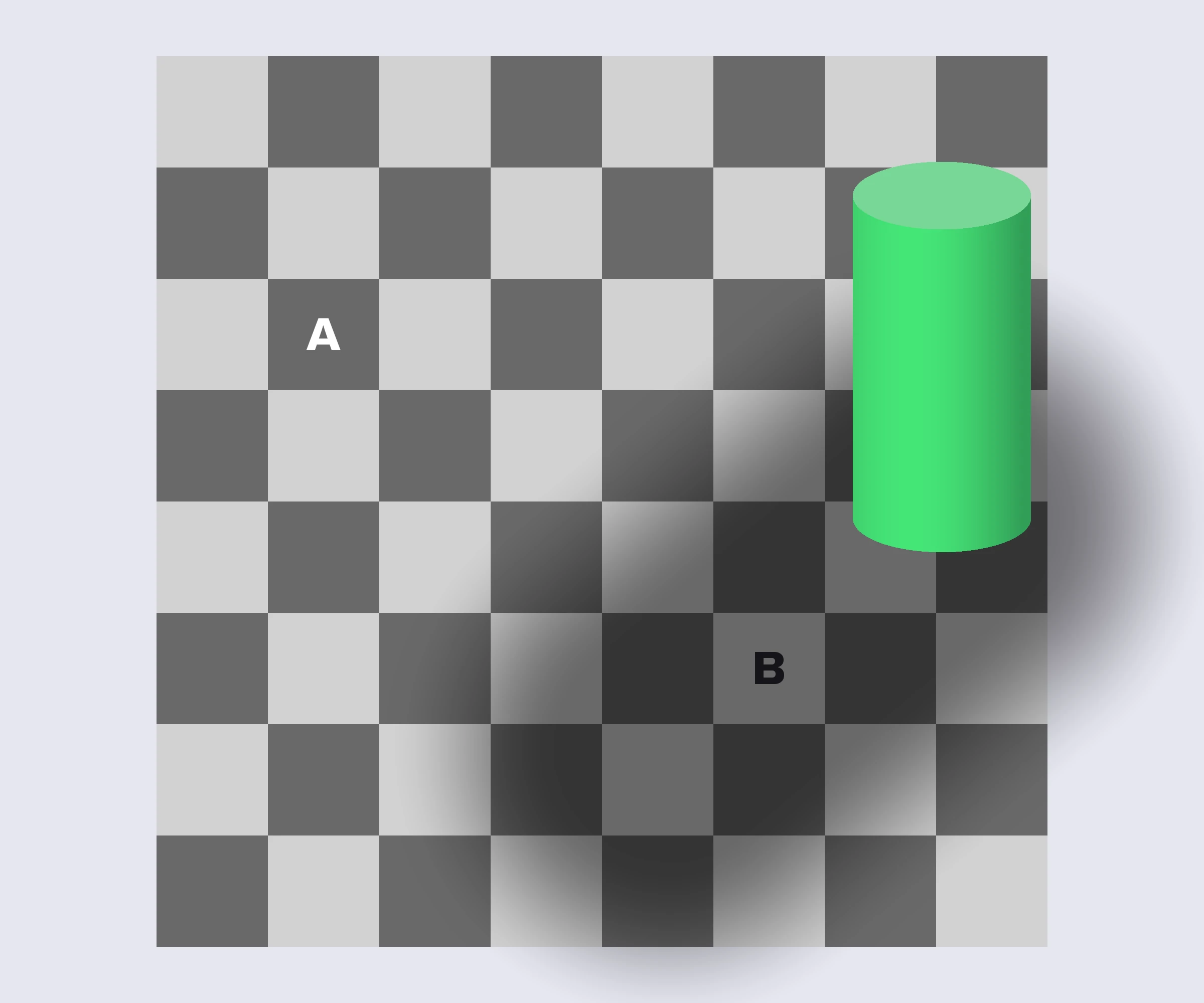 Checkerboard Shadow Illusion: original optical illusion artwork